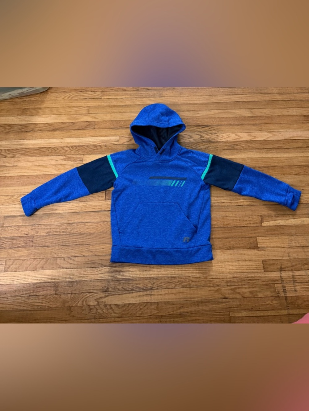 Russell Athletic Boys Small (6/7) Royal Blue Hooded Sweatshirt